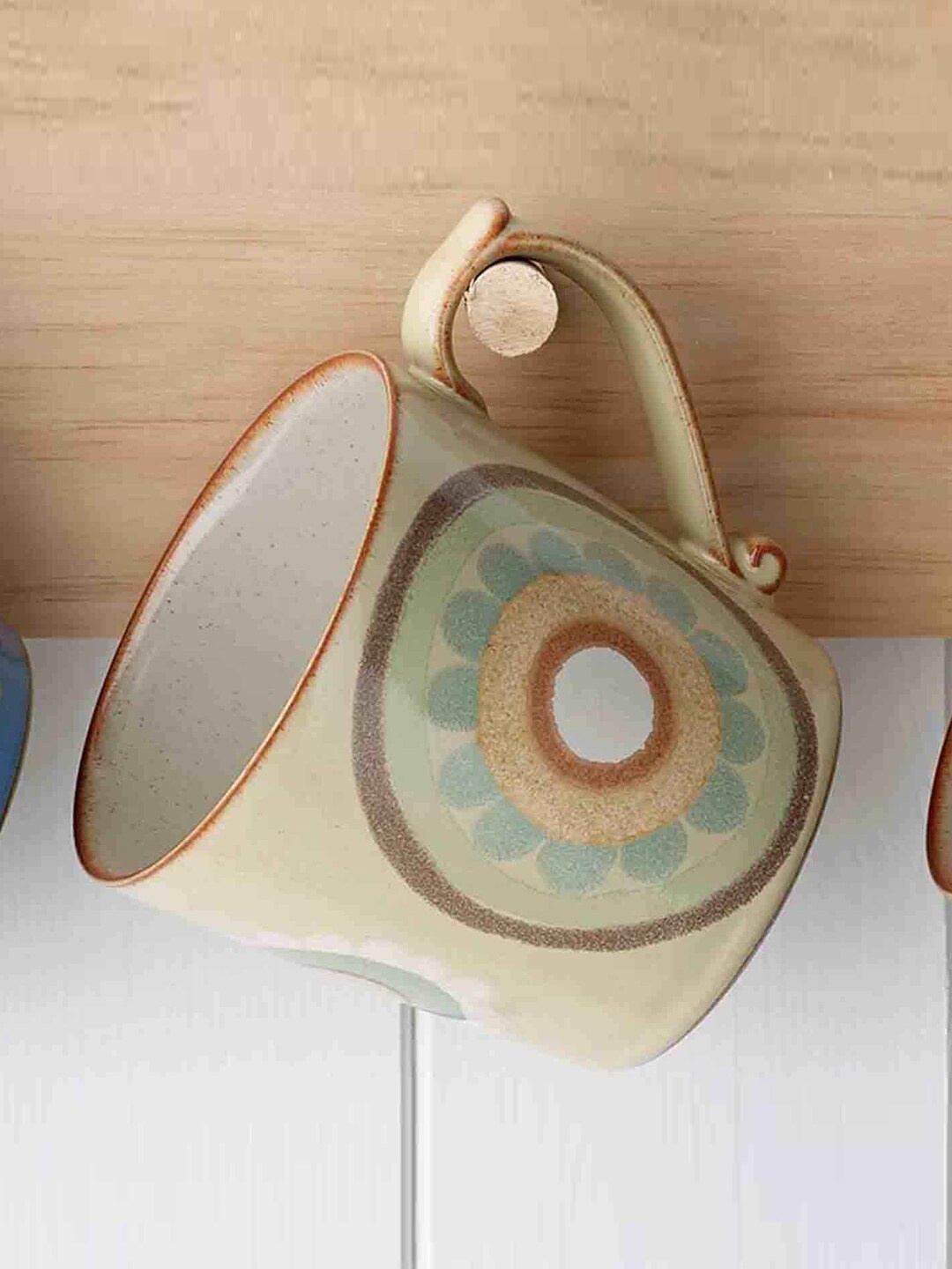 

Denby Heritage Veranda Accent Green & Grey Printed Stoneware Glossy Mug 390 ml