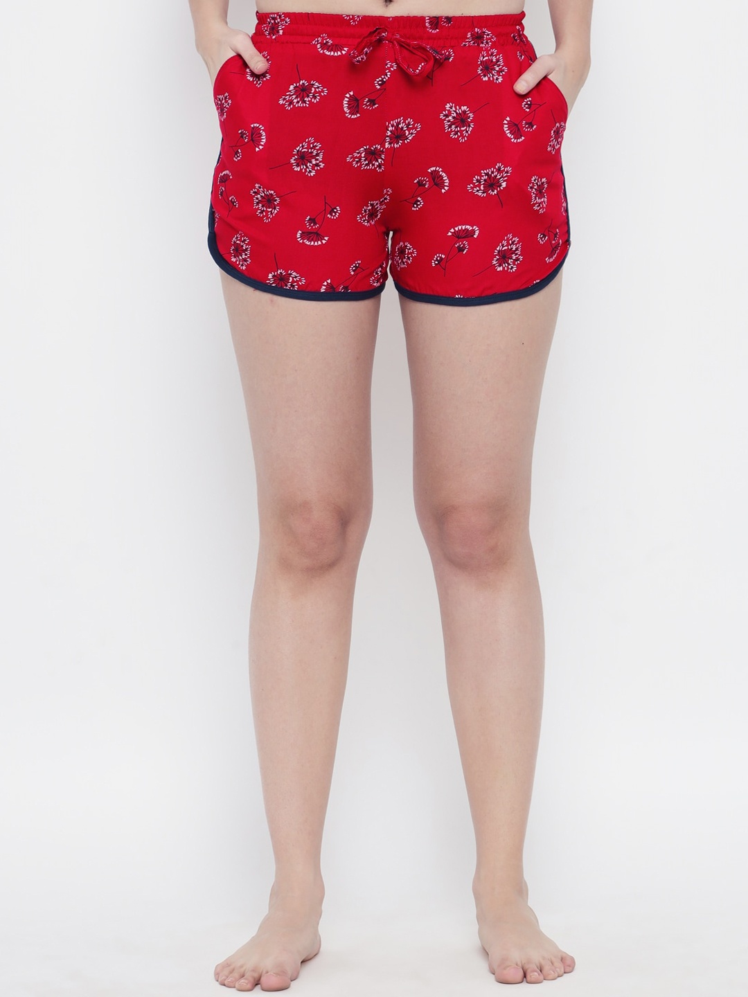 

GUTI Women Printed High-Rise Outdoor Hot Pants Shorts, Red