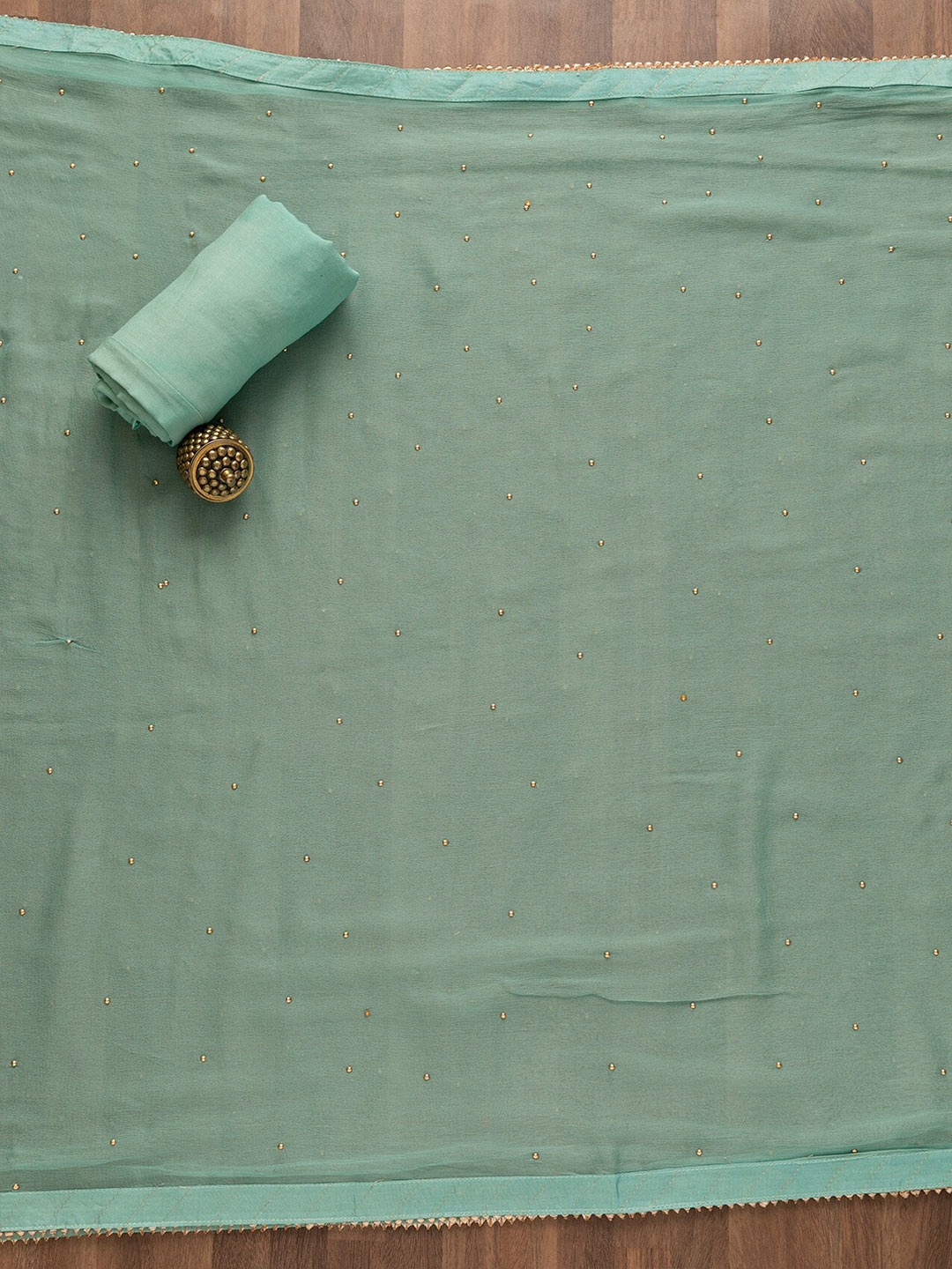 

Koskii Embroidered Unstitched Dress Material, Turquoise blue