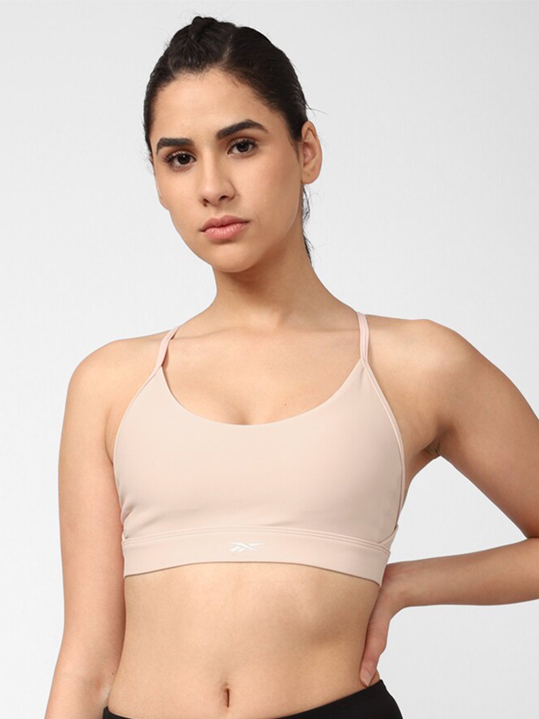 

Reebok Non-Padded Seamless S Lux Strappy Sports Bra, Beige