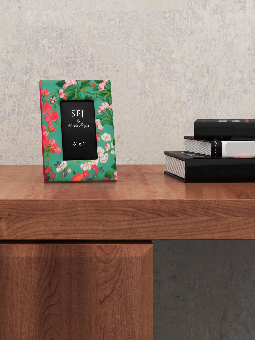 

SEJ by Nisha Gupta Green & Orange Floral Print Photo Frame