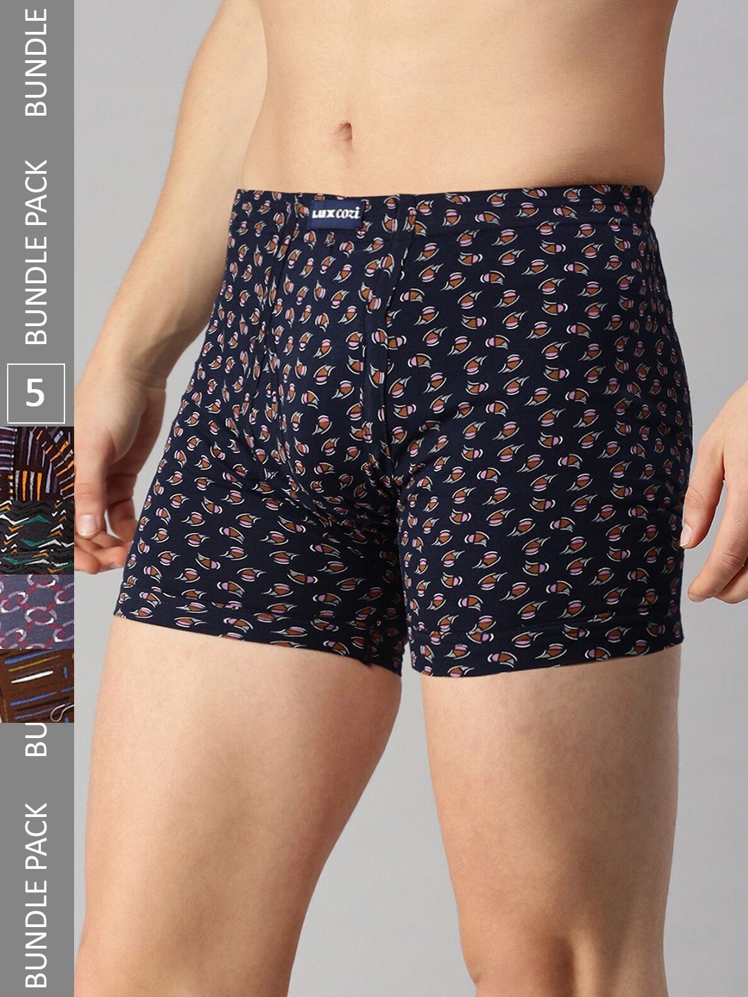 

Lux Cozi Pack Of 5 Assorted Printed Cotton Trunks COZI_BIGSHOT_LONGS_PRINT_ASST_5PC