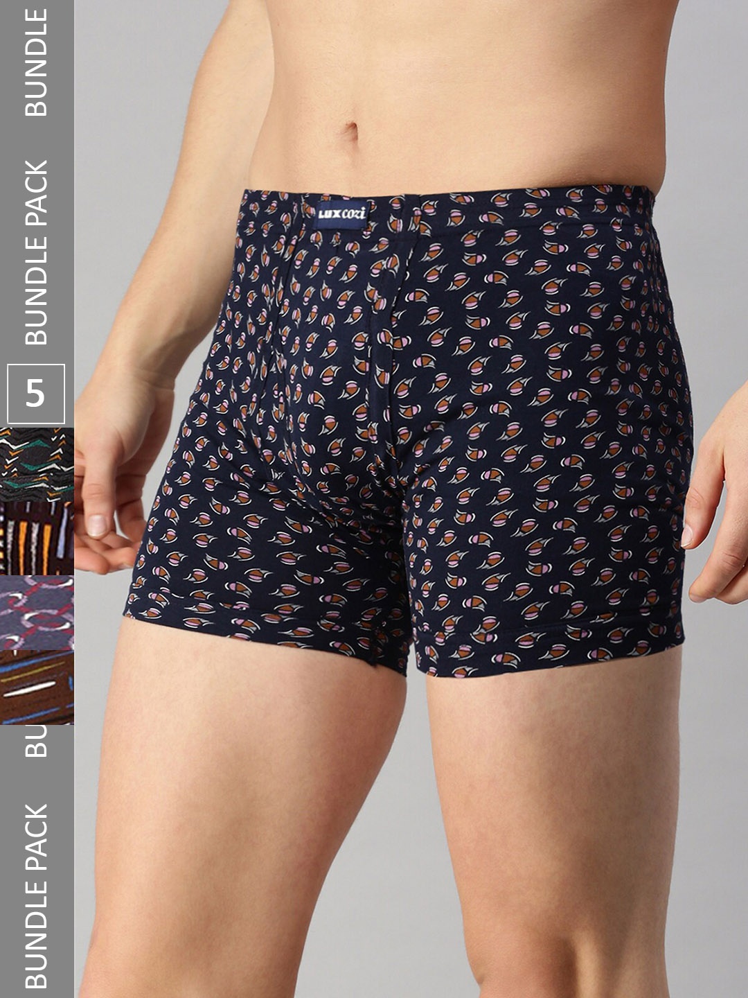 

Lux Cozi Men Pack Of 5 Assorted Cotton Trunks