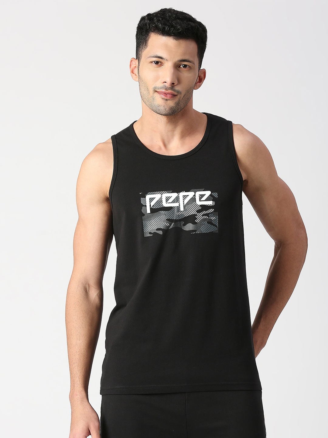 

Pepe Jeans Typography Printed Slim Fit Cotton T-shirt, Black