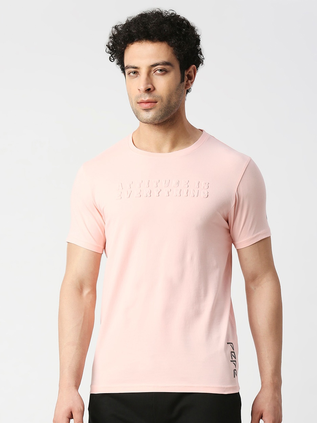 

Pepe Jeans Typography Printed Slim Fit Cotton Casual T-shirt, Peach