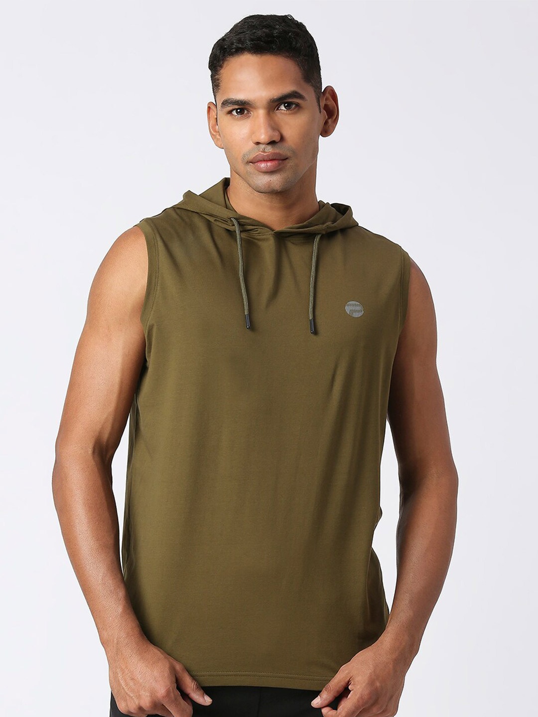 

Pepe Jeans Hood Neck Sleeveless Slim Fit Cotton T-shirt, Olive