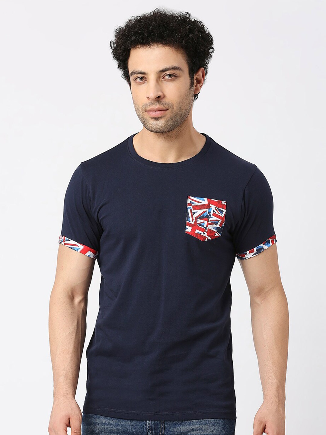 

Pepe Jeans Round Neck Short Sleeves Cotton Slim Fit T-shirt, Navy blue