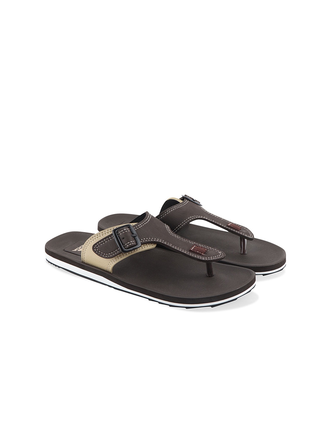 

Adda Men Buckled Rubber Thong Flip-Flops, Brown