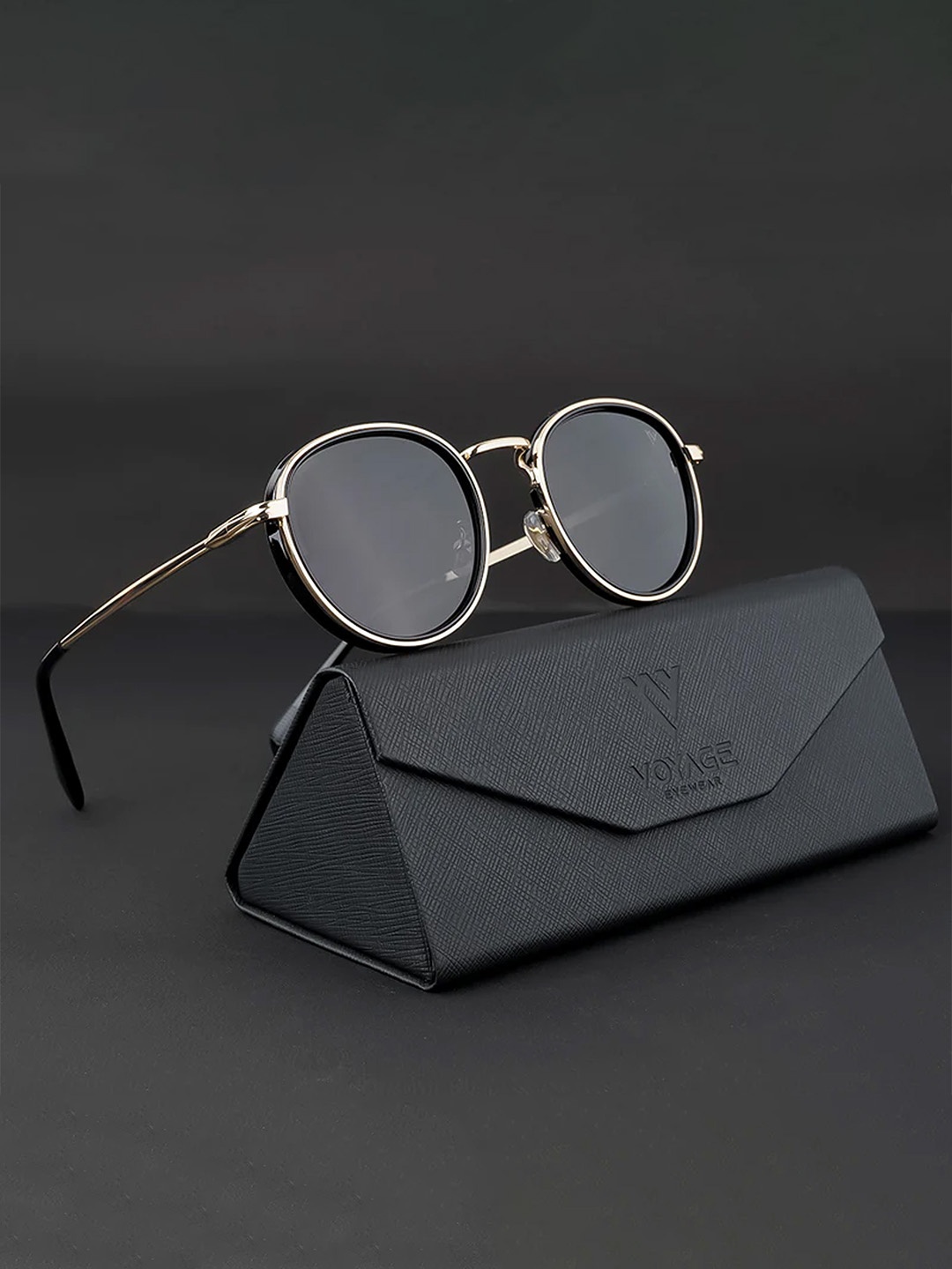 

Voyage Polarised And UV Protected Lens Round Full Rim Sunglasses 3040MG3981Z, Black