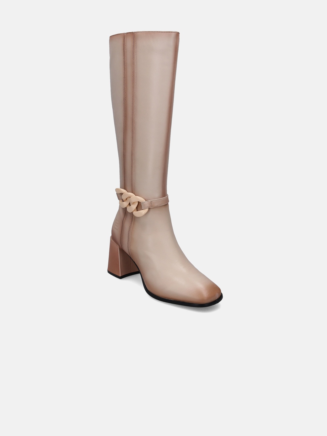 

BAGATT Women Crema High Top Block-Heel Regular Boots, Beige