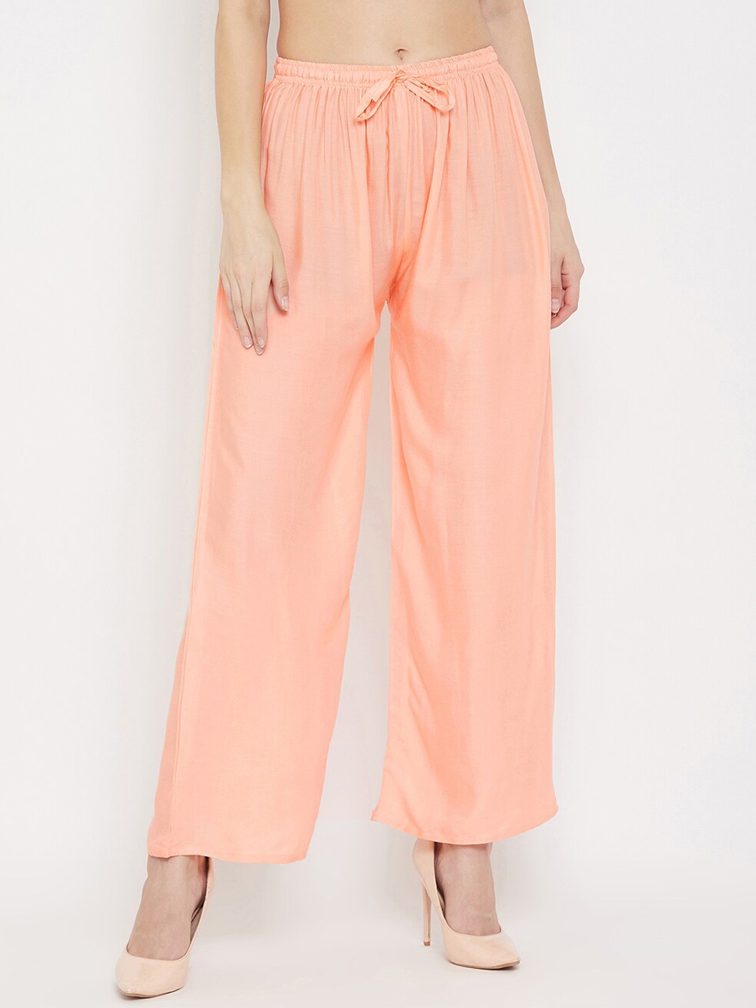 

Clora Creation Women Straight Fit Palazzos, Peach