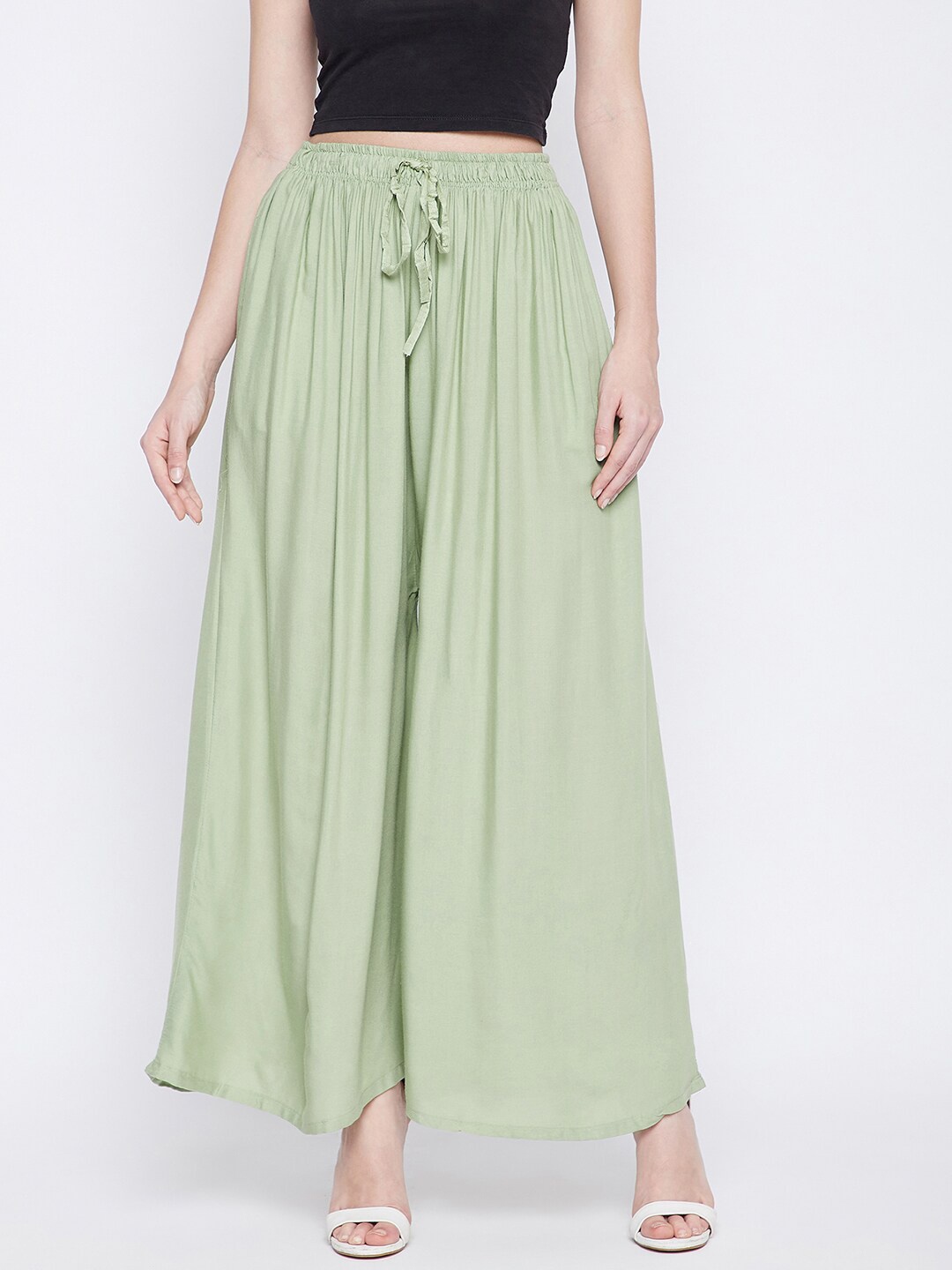 

Clora Creation Women Flared Palazzos, Green