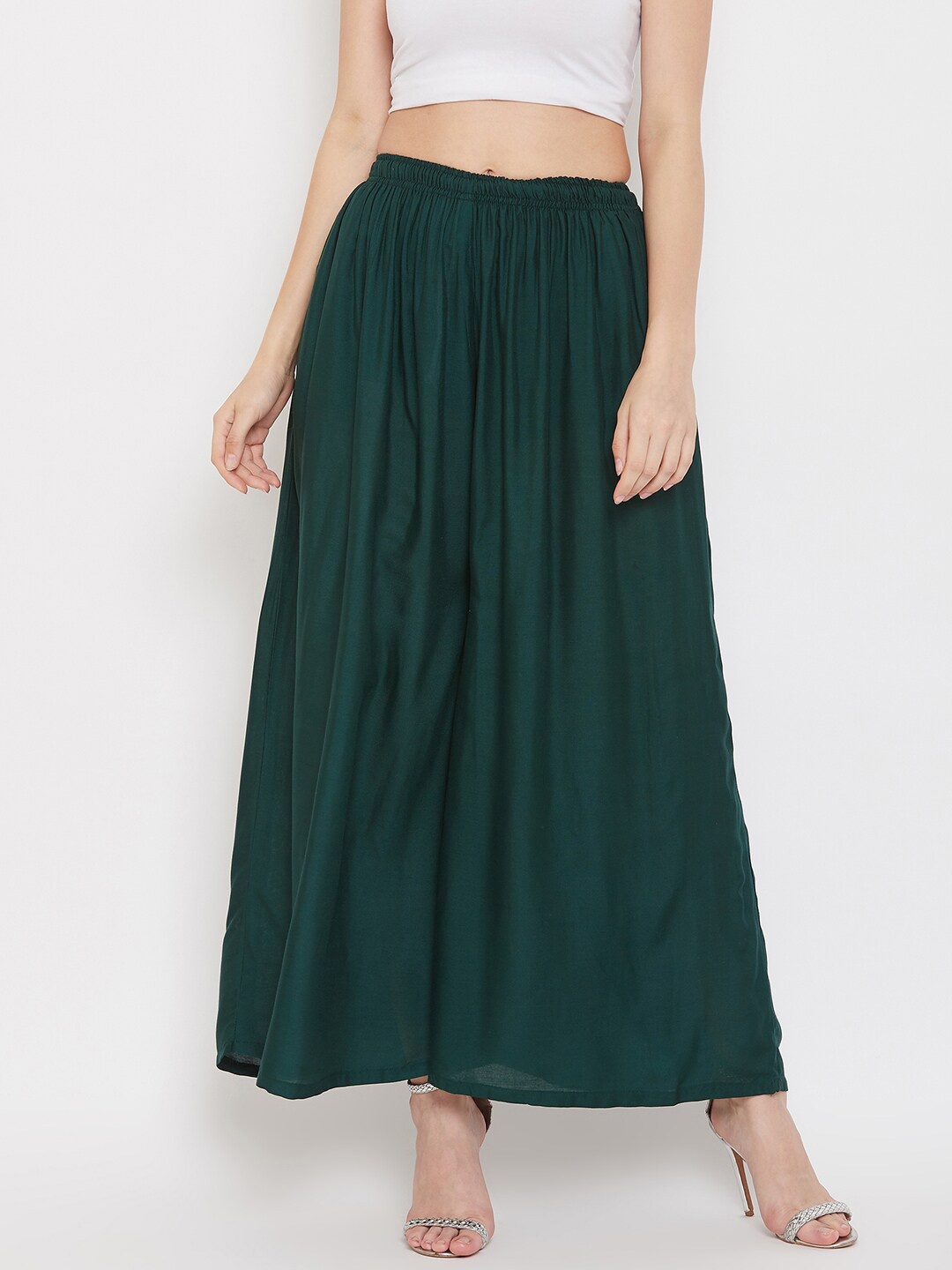 

Clora Creation Women Wide Leg Palazzos, Green