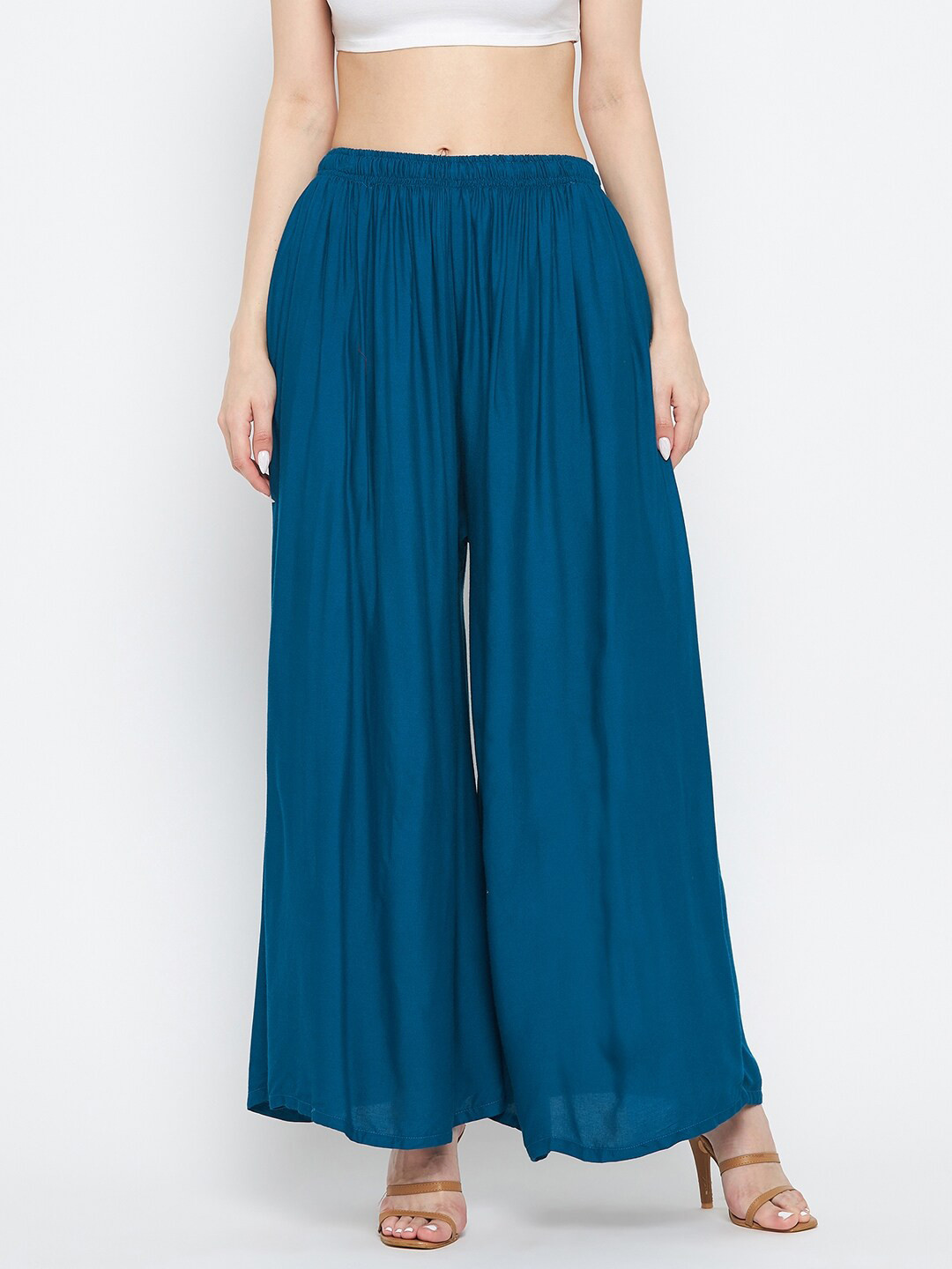 

Clora Creation Women Wide Leg Palazzos, Blue