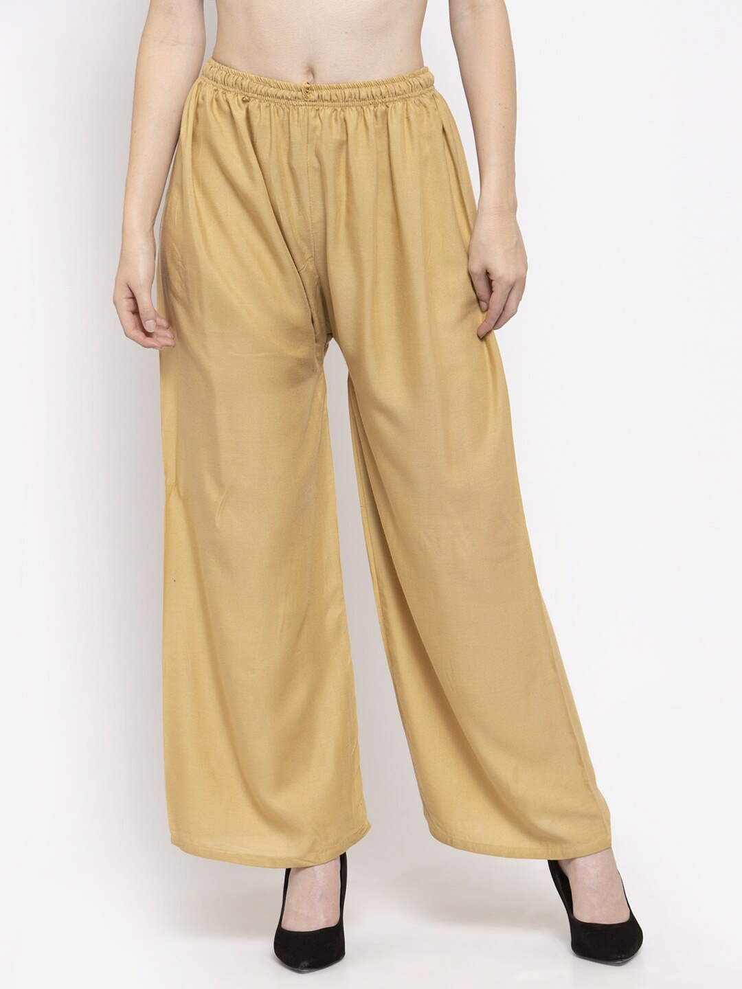 

Clora Creation Women Straight Fit Palazzos, Beige