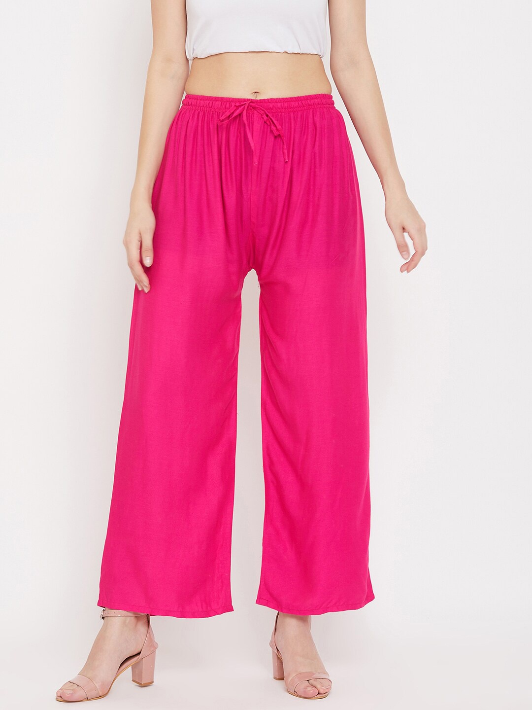 

Clora Creation Women Straight Fit Palazzos, Magenta