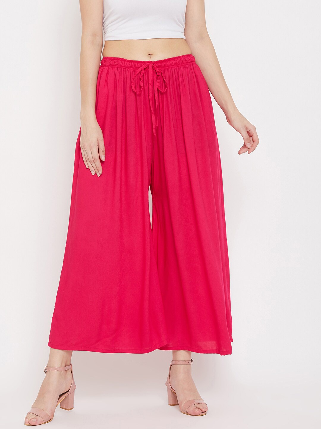 

Clora Creation Women Flared Palazzos, Magenta