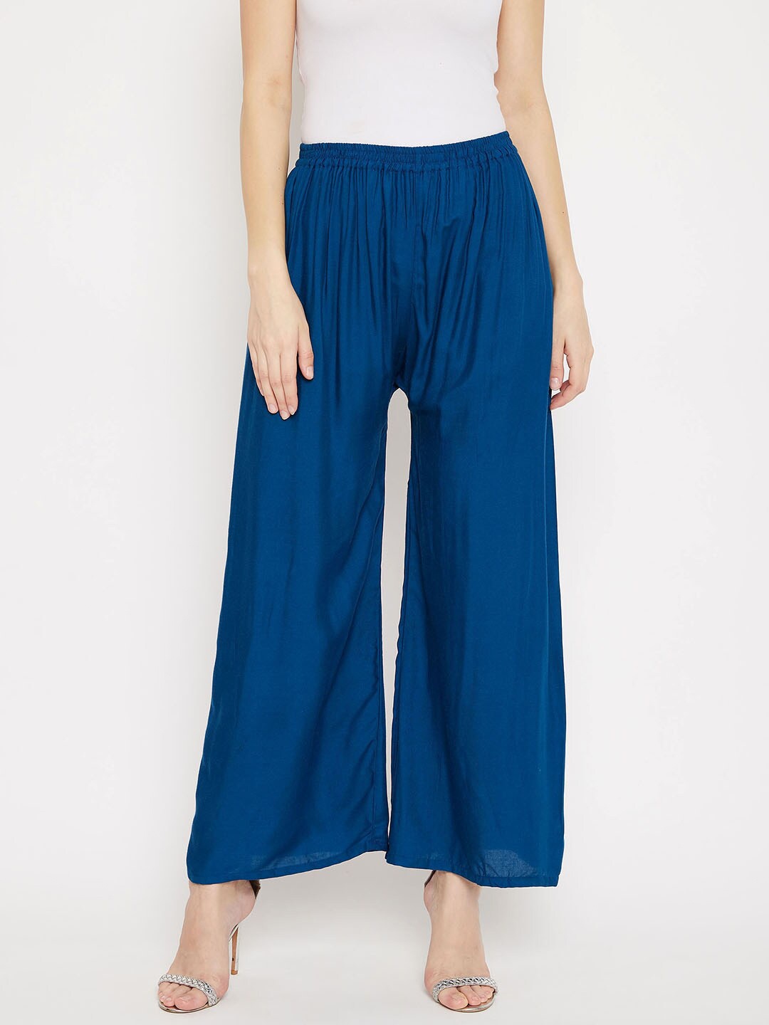 

Clora Creation Women Straight Fit Palazzos, Blue