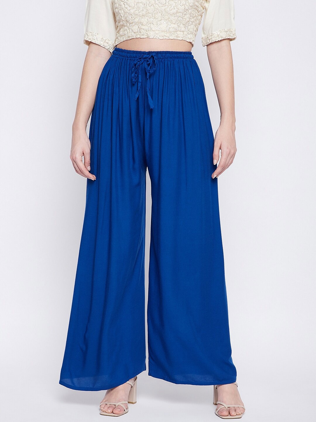 

Clora Creation Women Flared Palazzos, Blue