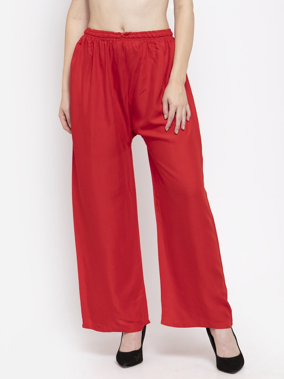

Clora Creation Women Flared Palazzos, Red