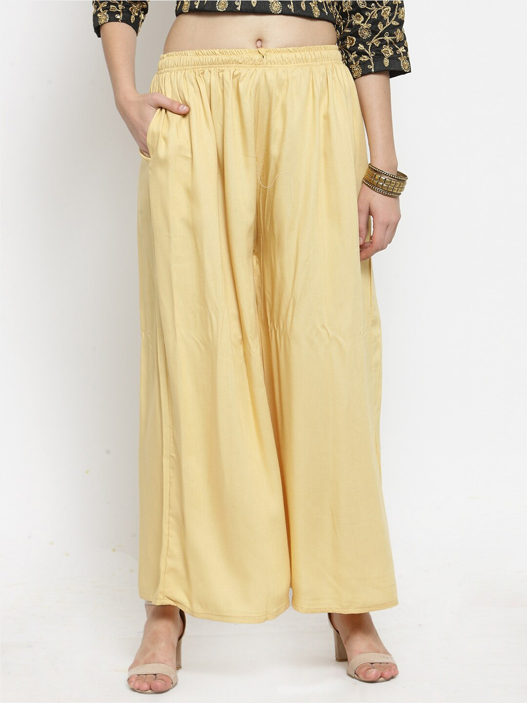 

Clora Creation Women Wide Leg Palazzos, Beige