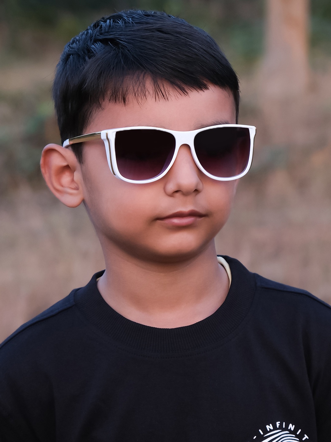

DukieKooky Kids UV Protected Lens Full Rim Square Sunglasses DKSG398E, Black