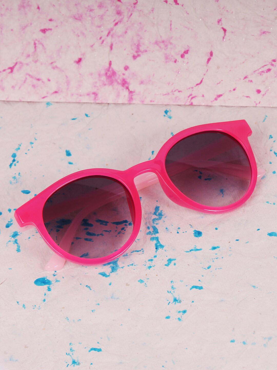 

DukieKooky Kids UV Protected Lens Round Half Rim Sunglasses DKSG393B, Pink