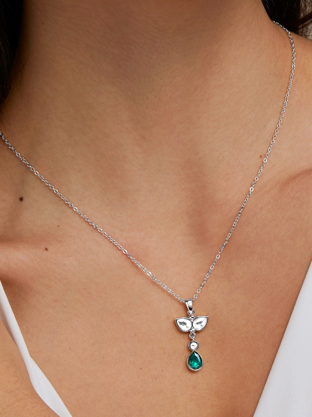 

MINUTIAE Brass Silver-Plated Necklace