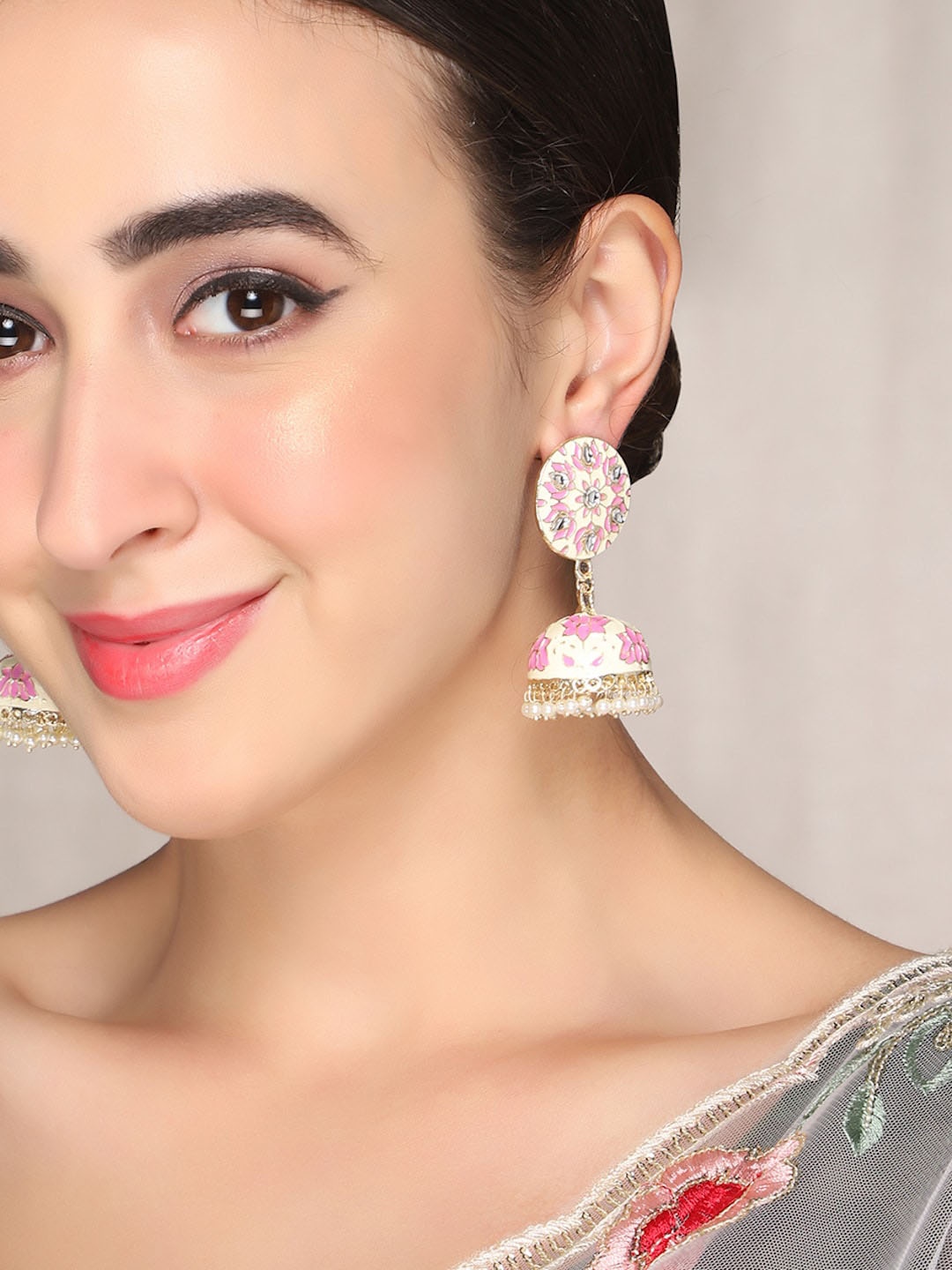 

AQUASTREET Gold-Plated Dome Shaped Jhumkas Earrings