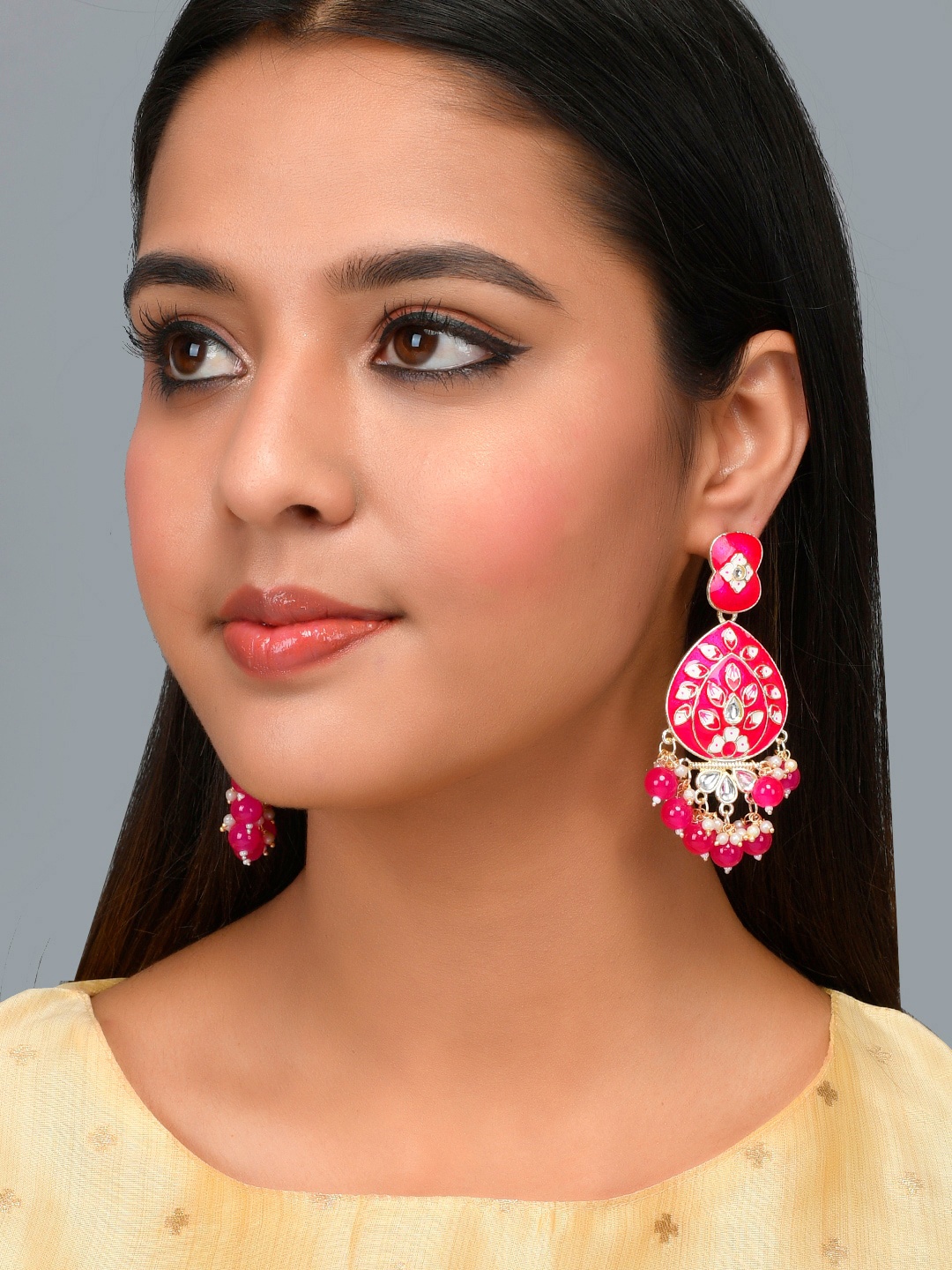 

AQUASTREET Gold-Plated Teardrop Shaped Drop Earrings