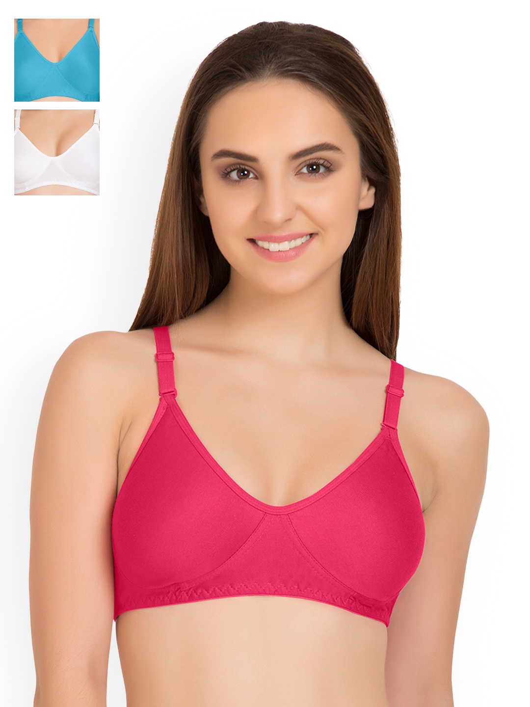 

Tweens Pack of 3 Full Coverage T-shirt Bras TW9253, Turquoise blue