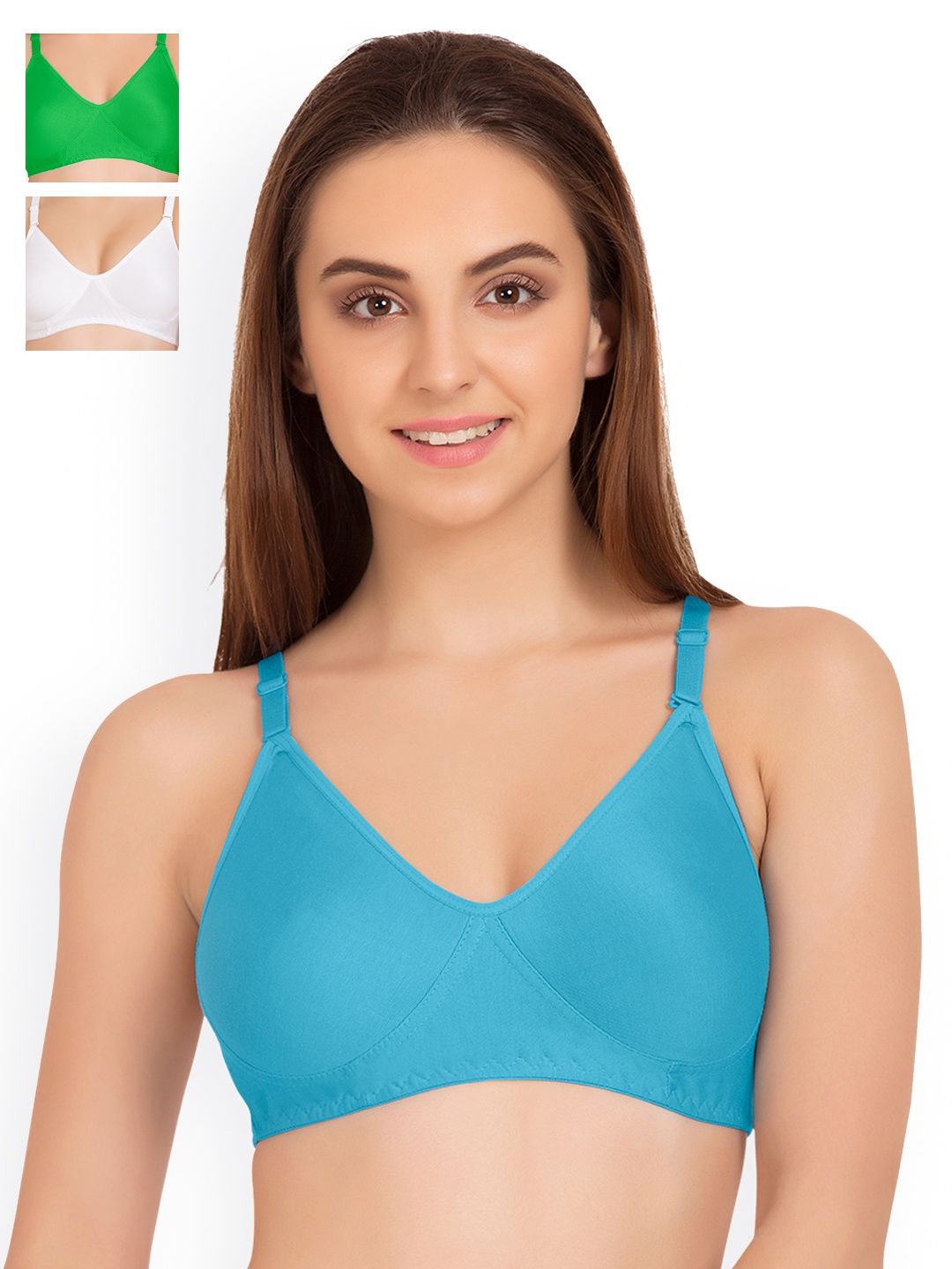 

Tweens Pack of 3 Full Coverage T-shirt Bras TW9253, Green