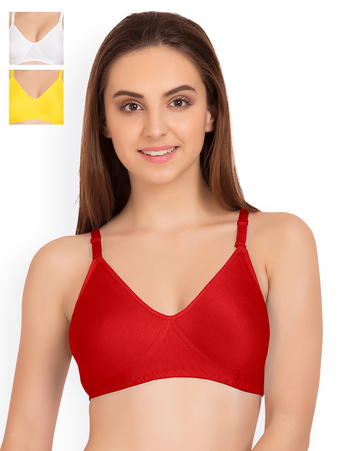 

Tweens Pack of 3 Full Coverage T-shirt Bras TW9253, Red
