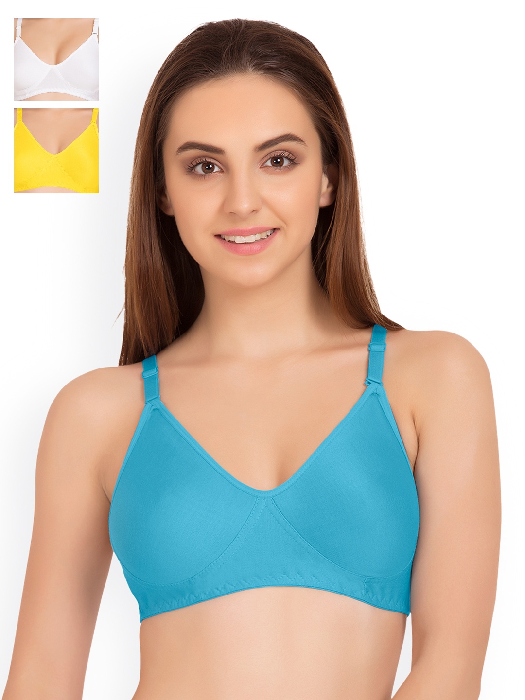 

Tweens Pack of 3 Full Coverage T-shirt Bras TW9253, Turquoise blue