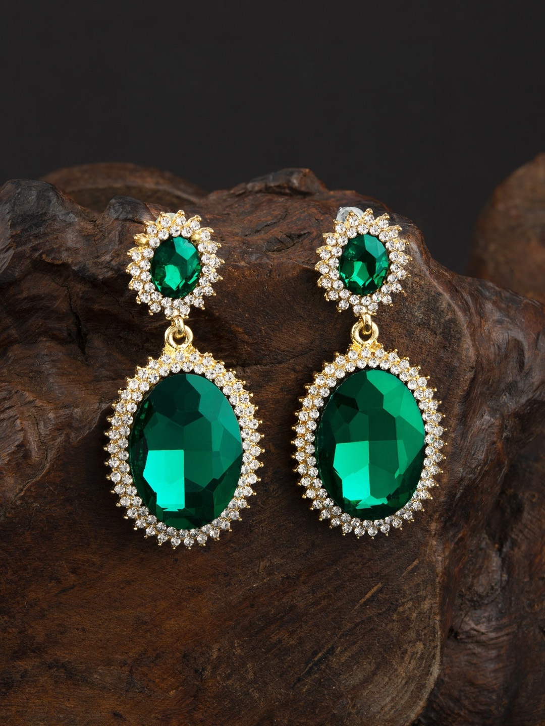 

E2O Gold-Plated Oval Drop Earrings