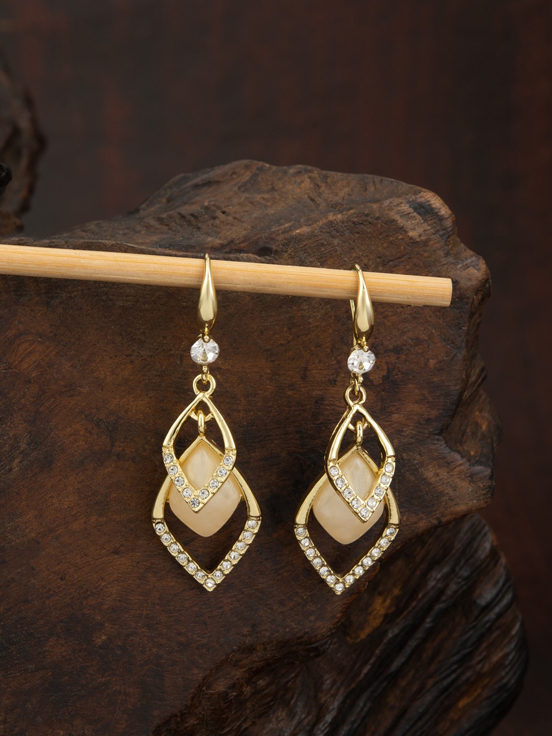 

E2O Gold-Plated Contemporary Drop Earrings