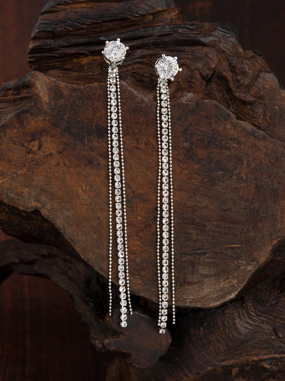 

E2O Silver-Plated Contemporary Drop Earrings