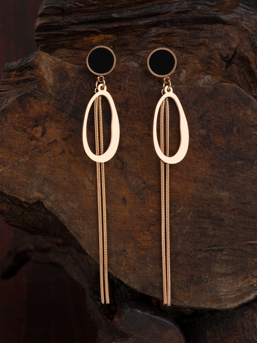 

E2O Gold-Plated Oval Drop Earrings