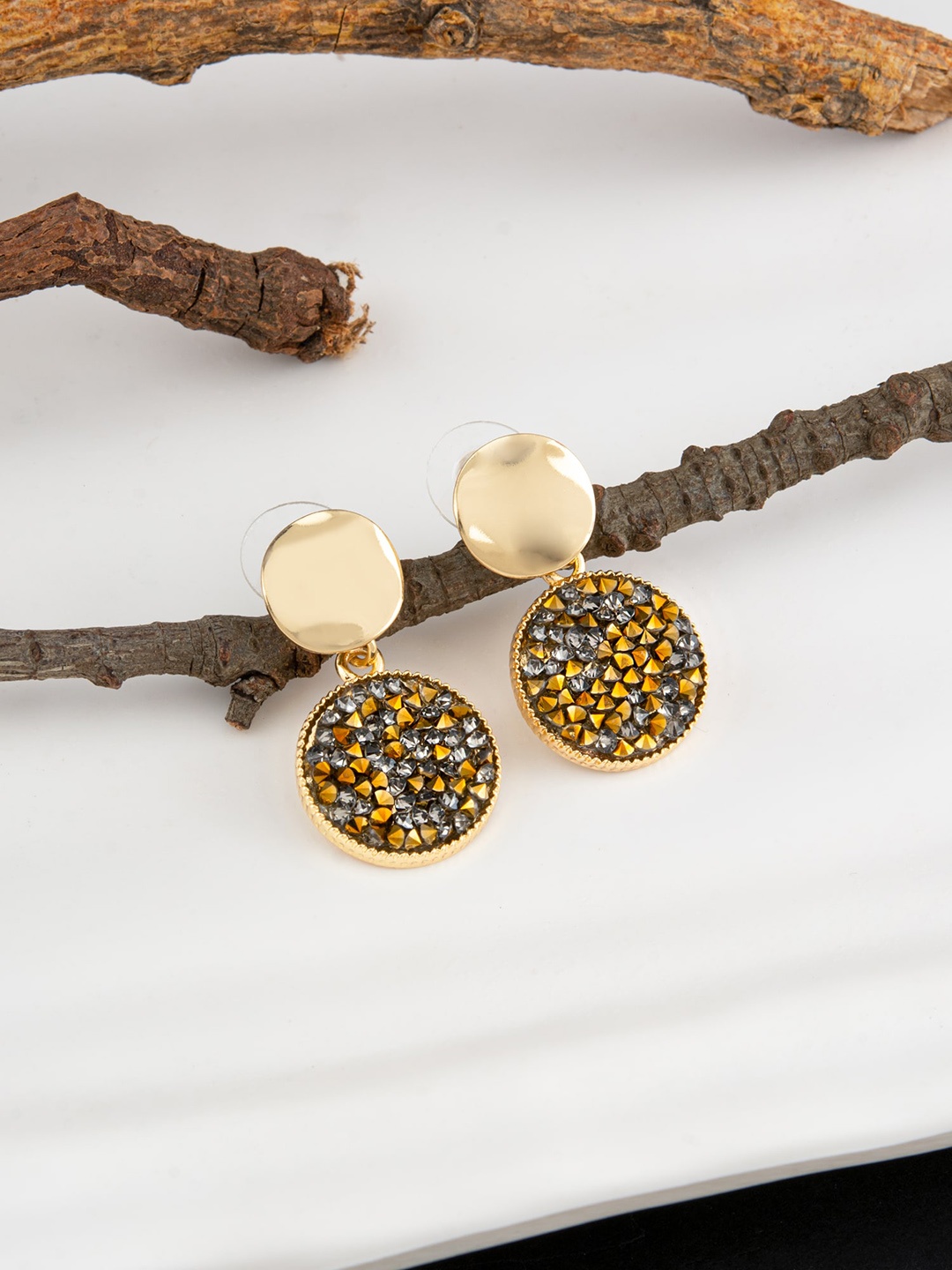 

E2O Gold-Plated Contemporary Drop Earrings