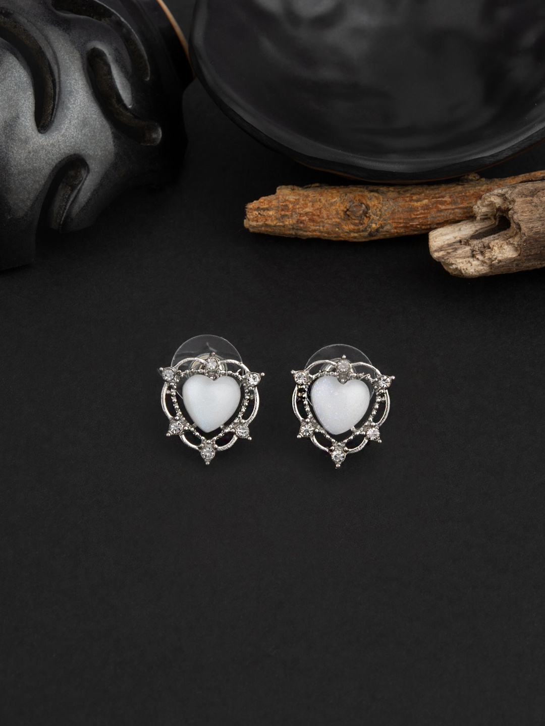 

E2O Silver-Plated Contemporary Studs Earrings