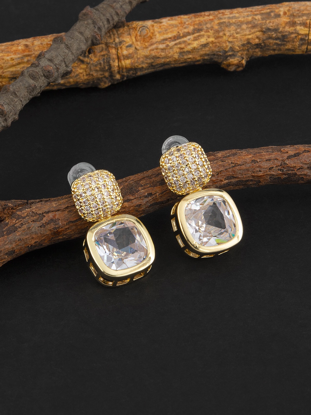 

E2O Gold-Plated Contemporary Drop Earrings