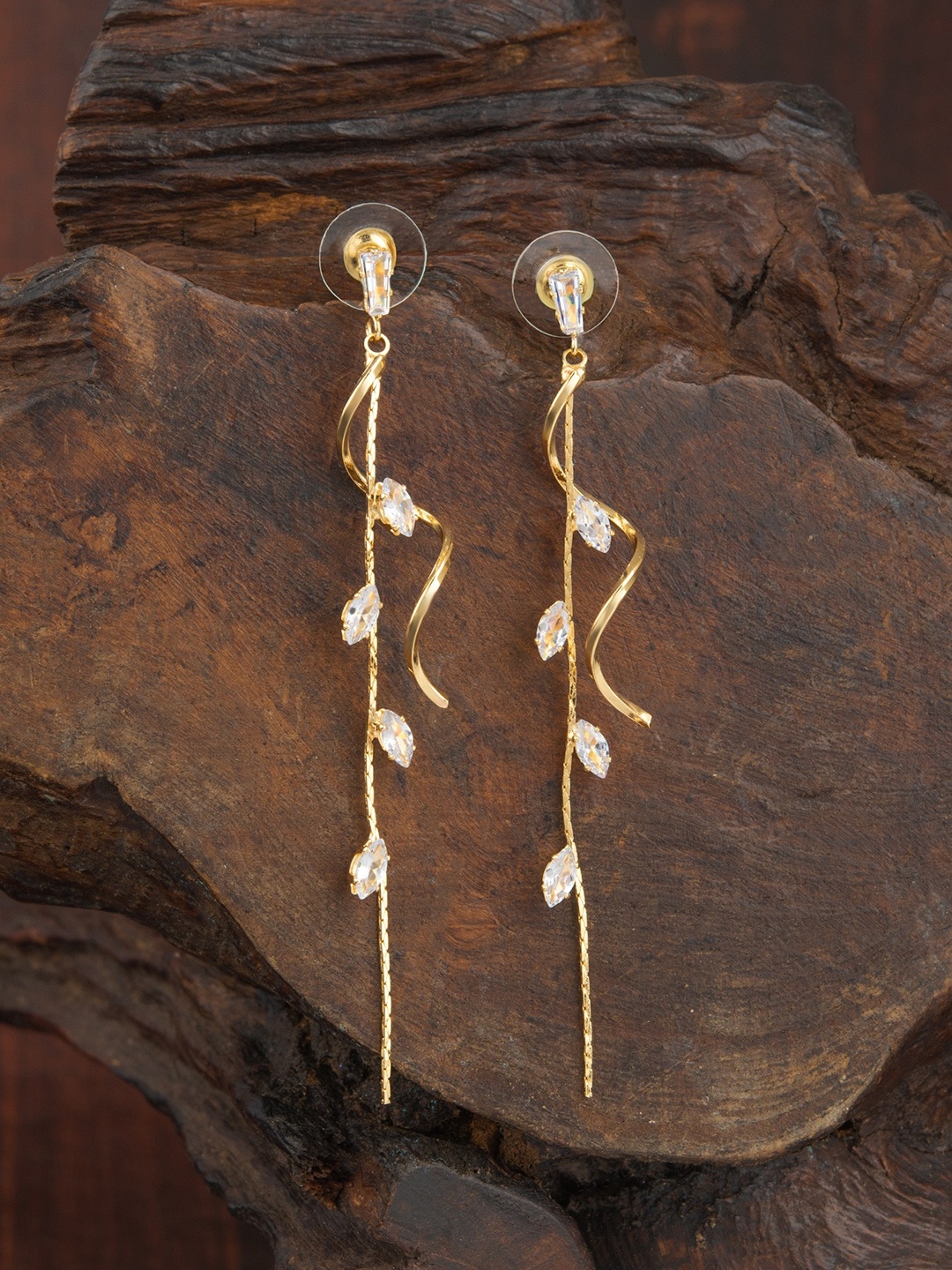 

E2O Gold-Plated Contemporary Drop Earrings