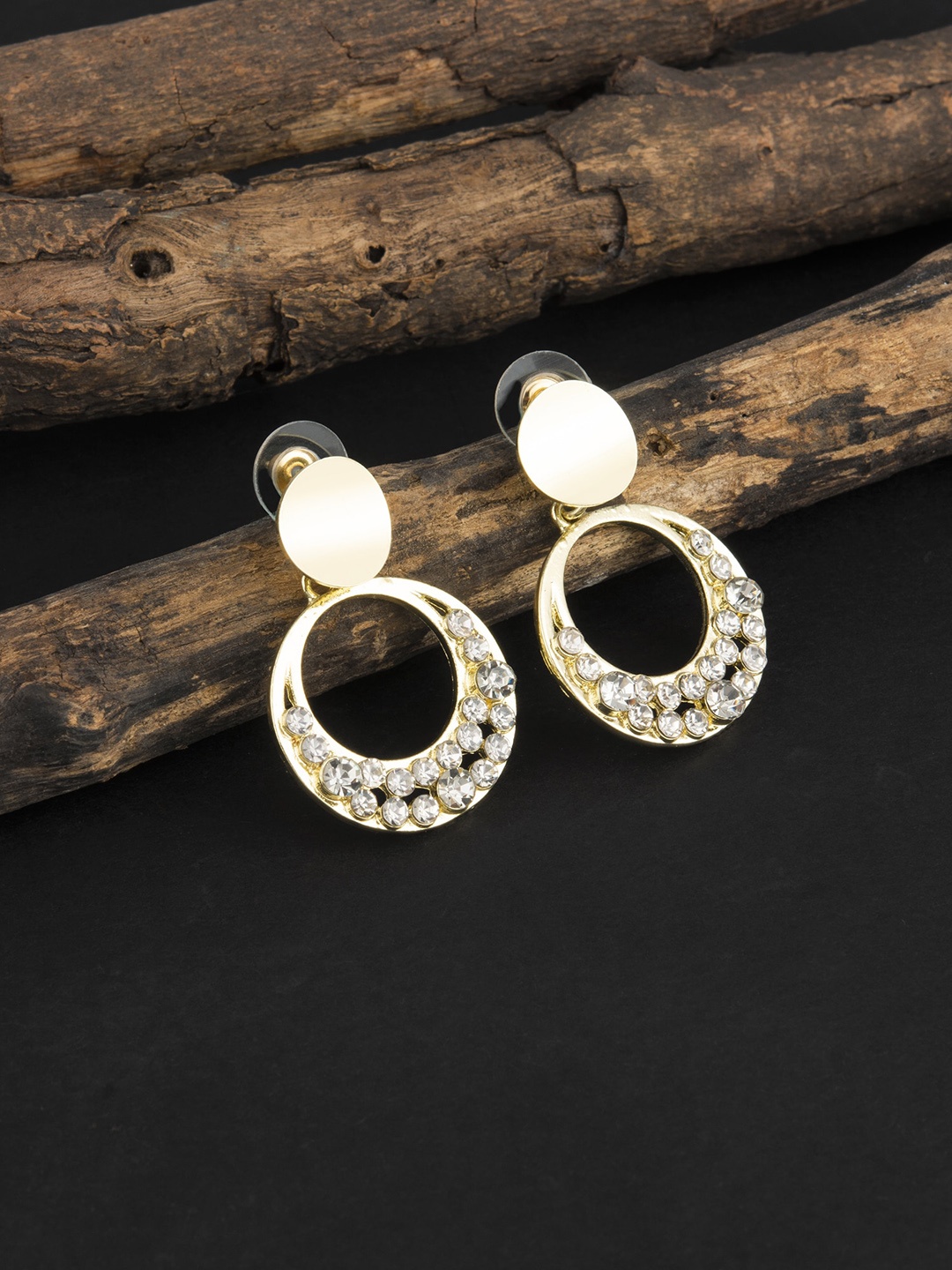 

E2O Gold-Plated Contemporary Drop Earrings, White
