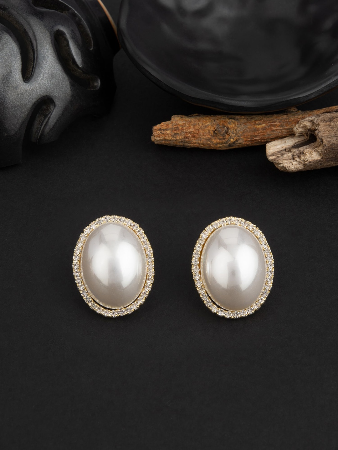 

E2O Gold-Plated Oval Studs Earrings