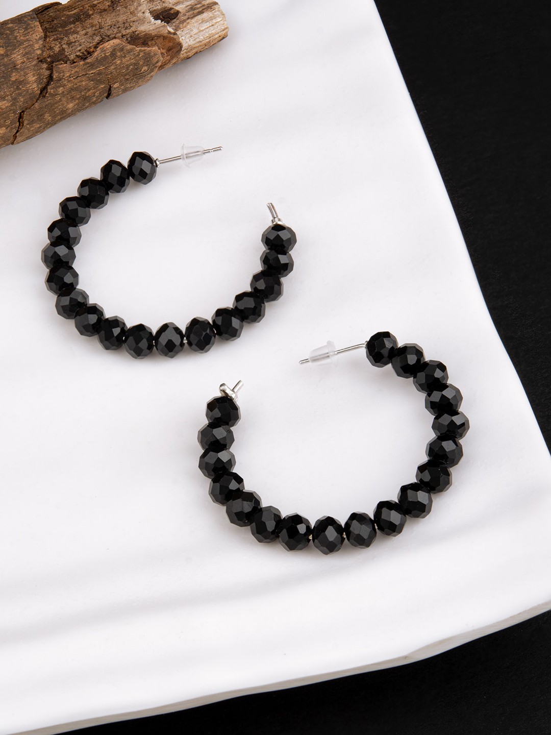 

E2O Silver-Plated Crescent Half Hoop Earrings