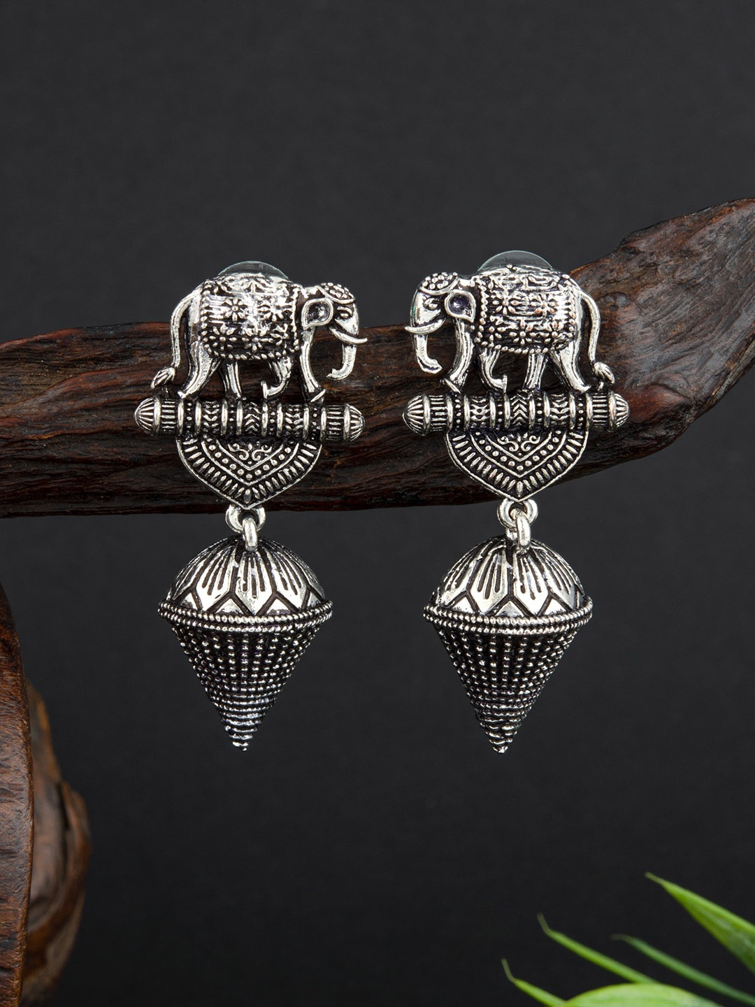 

E2O Brass-Plated Contemporary Drop Earrings, Silver