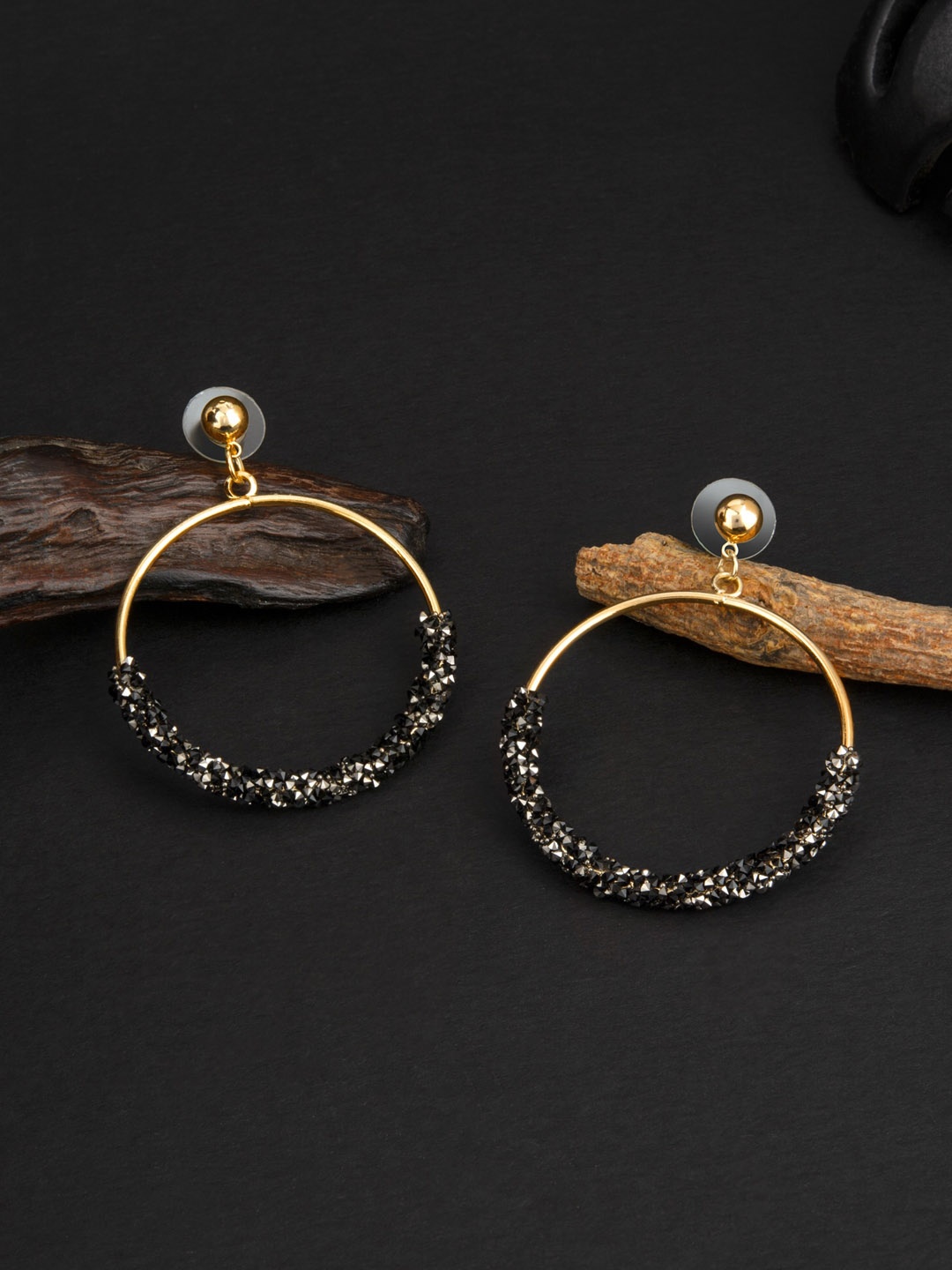 

E2O Gold-Plated Hoop Circular Earrings