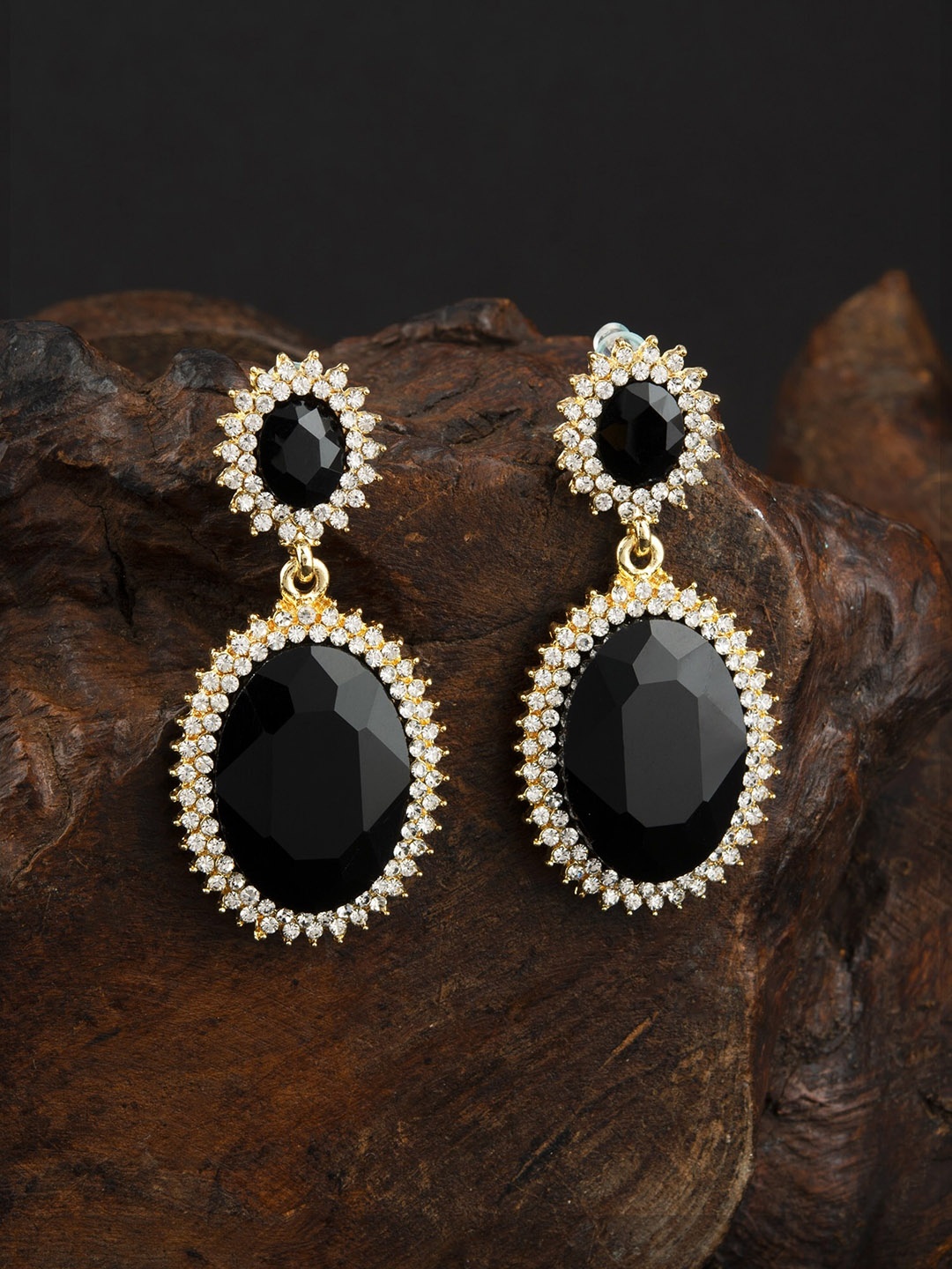 

E2O Gold-Plated Oval Drop Earrings