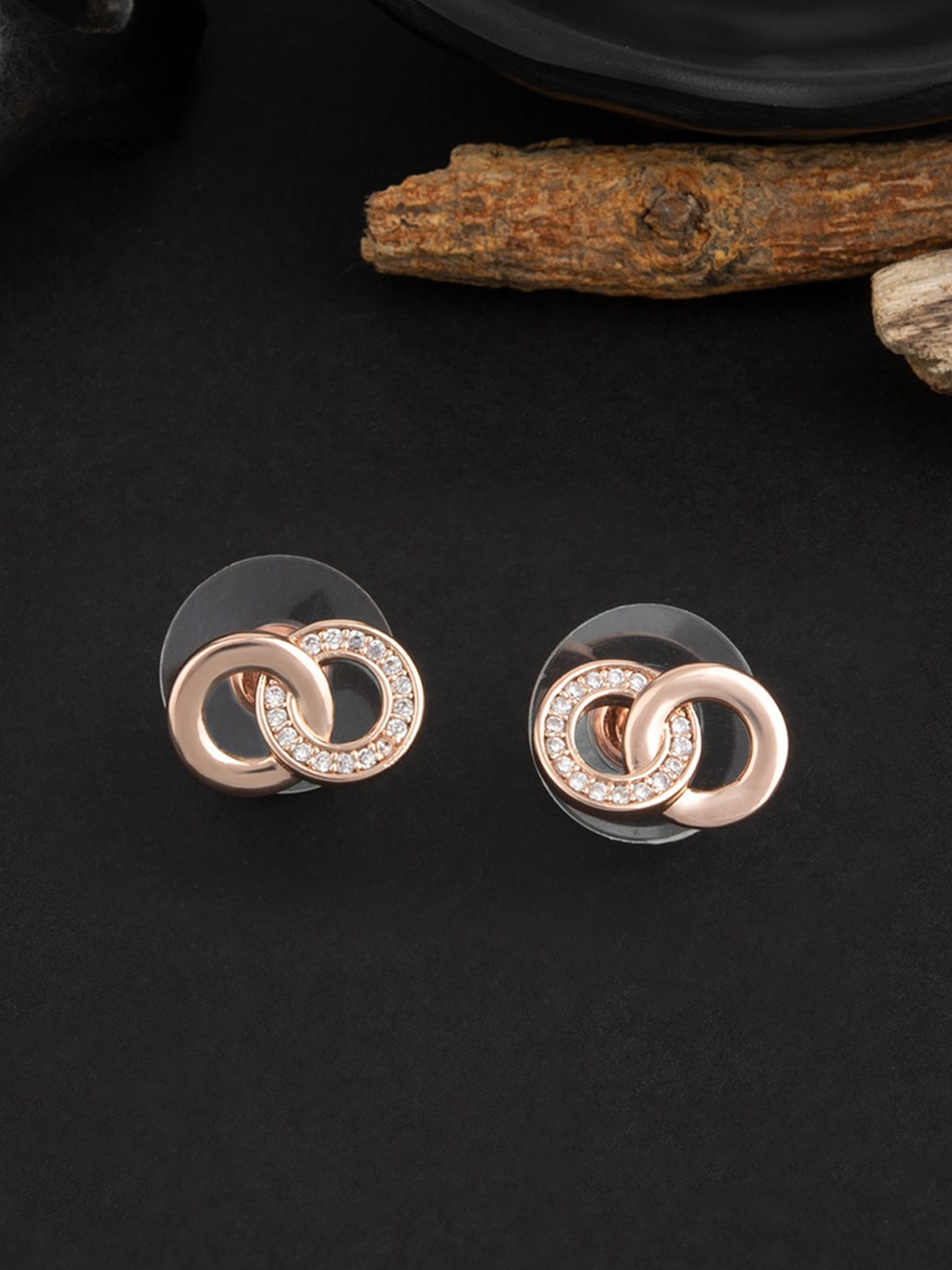 

E2O Rose Gold-Plated Geometric Studs Earrings