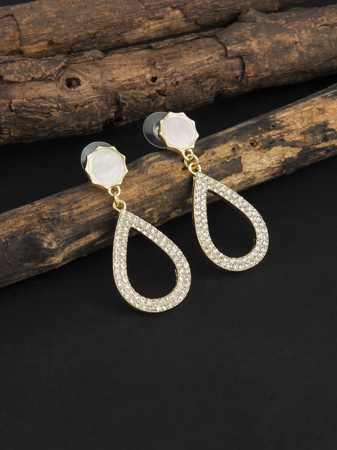 

E2O Gold-Plated Contemporary Drop Earrings